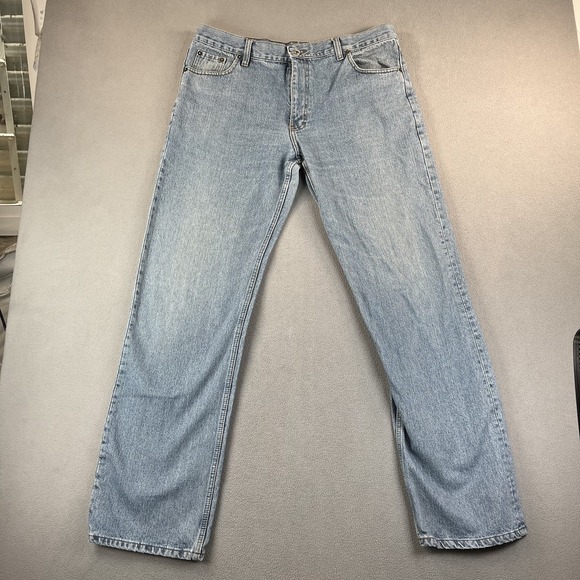Vintage Levis 507 Jeans Mens 36x32 Blue Denim Straight Leg Made USA 90s 507-0217 - Picture 1 of 16